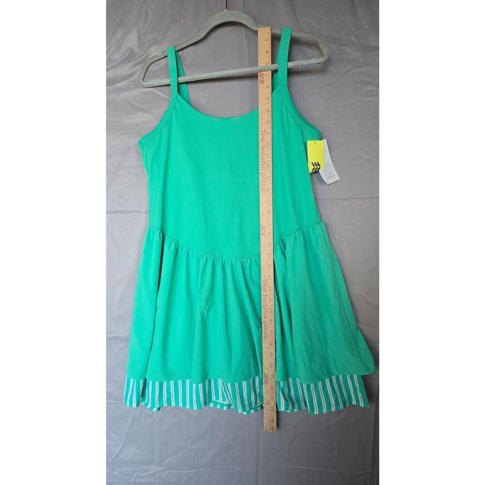 AllInMotion Dress Women XL Green Inner Shorts Pocket Stripe Athletic Pickleball - Picture 5 of 9